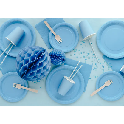 6 Pappbecher  - Hellblau - 250ml