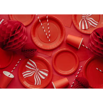 6 Pappbecher  - Rot - 250ml