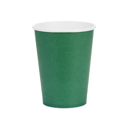 6 Pappbecher  - Dunkelgrün - 250ml