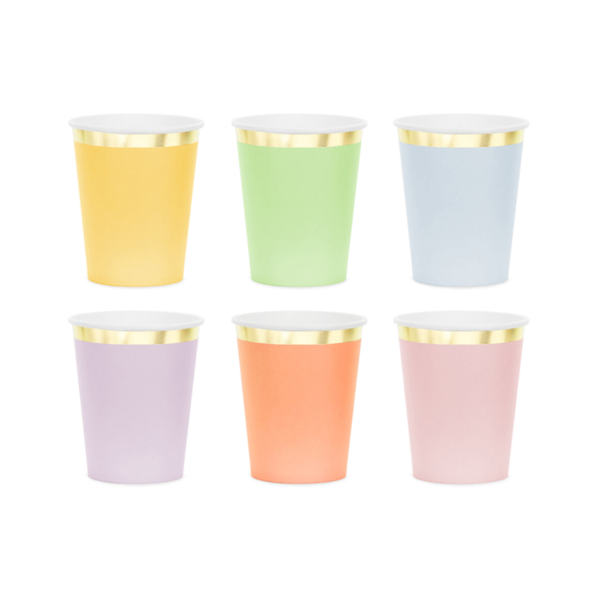 6 Pappbecher Trend - 220ml - Pastel Mix