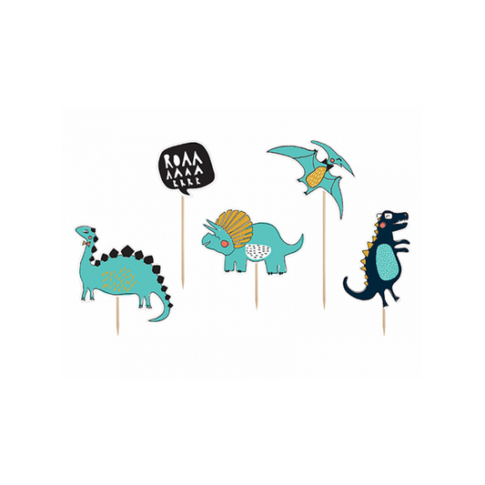 5 Cake Topper - Dino Party