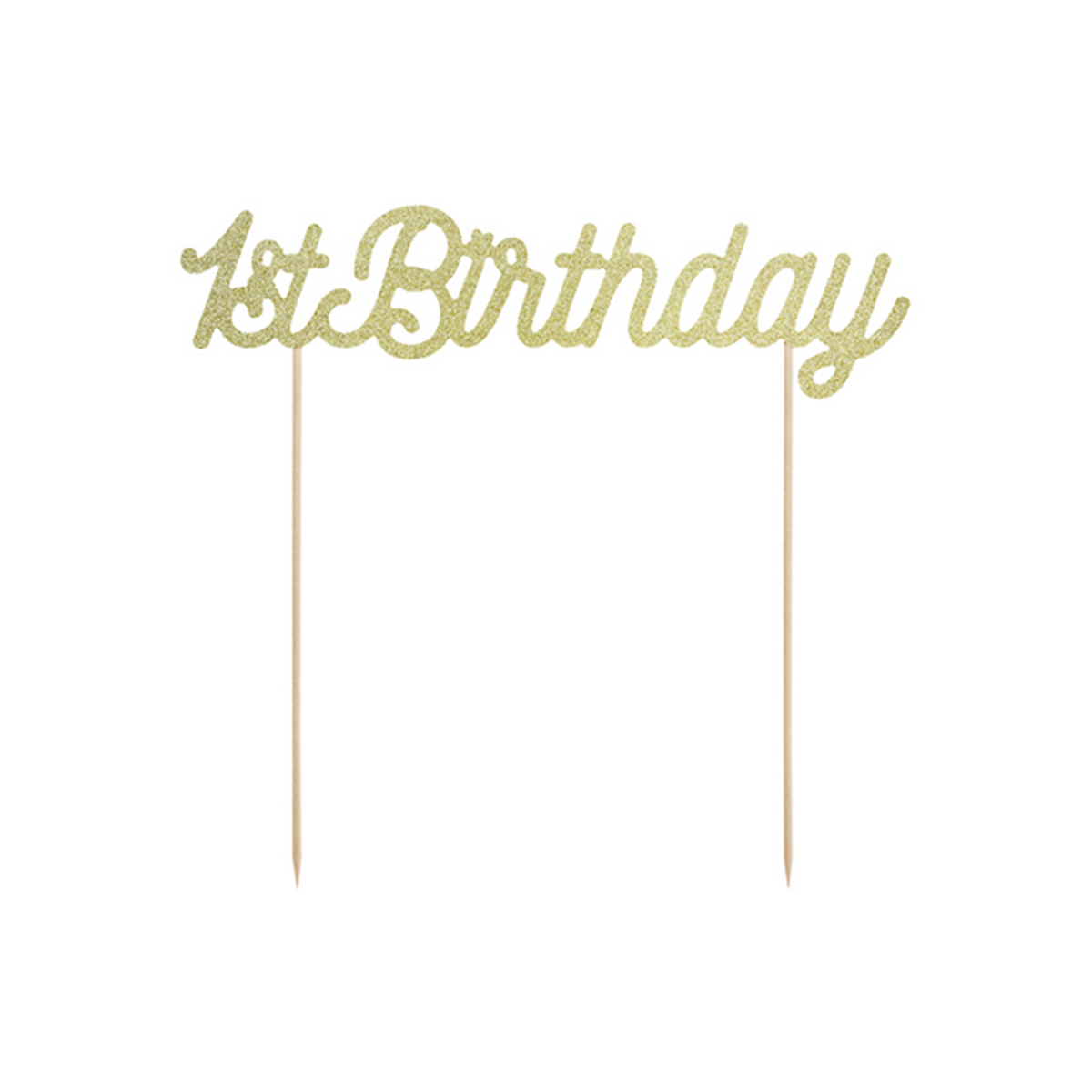 1 Cake Topper - 1st Birthday - Gold