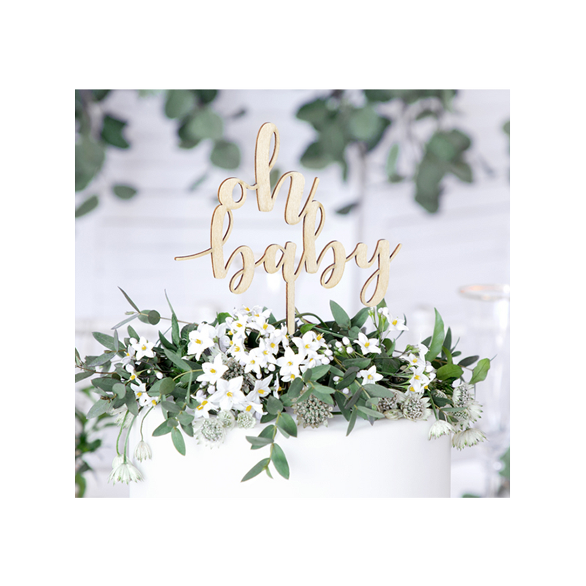 1 Cake Topper - Holz - Oh baby