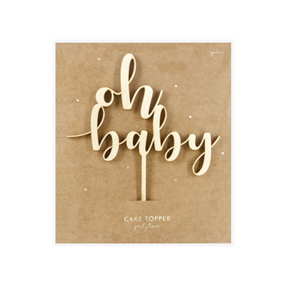 1 Cake Topper - Holz - Oh baby