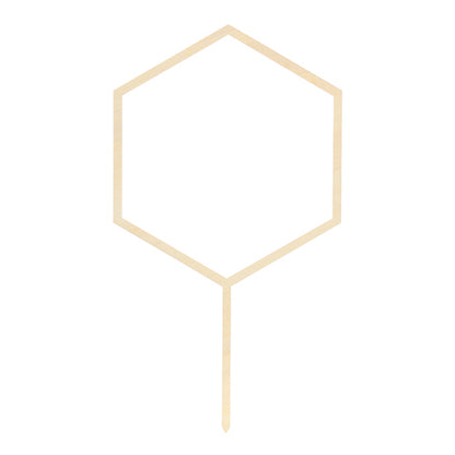 1 Cake Topper - Holz - Hexagon
