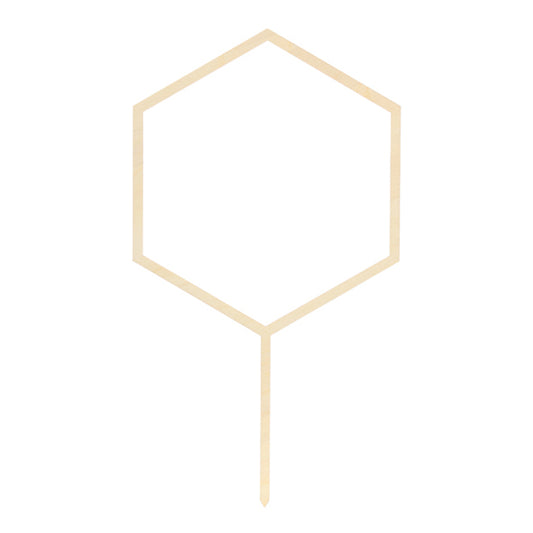 1 Cake Topper - Holz - Hexagon