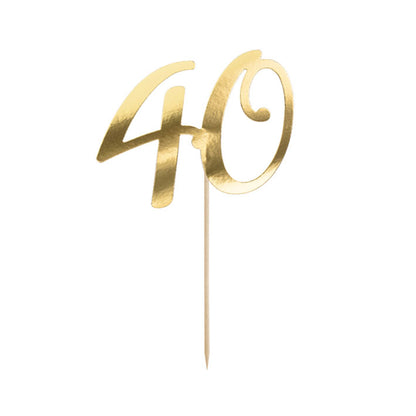 1 Cake Topper - 40 - Gold