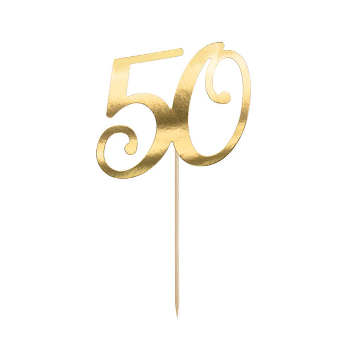 1 Cake Topper - 50 - Gold