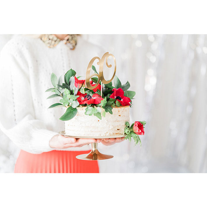 1 Cake Topper - 60 - Gold