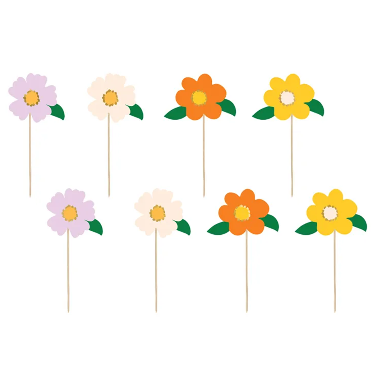 8 Caketopper Blumen - Mix
