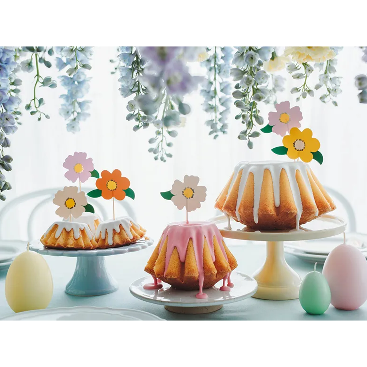 8 Caketopper Blumen - Mix