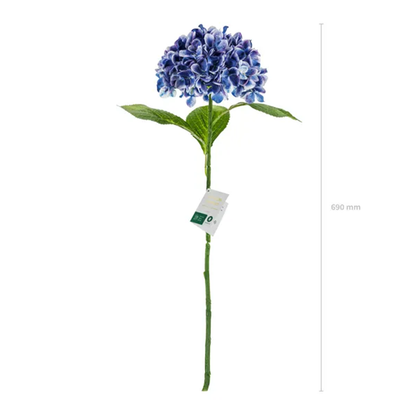 1 Künstliche Blume - Hortensie - 69 cm - Dunkelblau