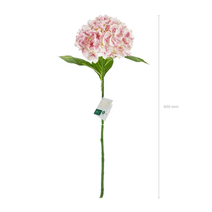 1 Künstliche Blume - Hortensie - 69 cm - Hellrosa