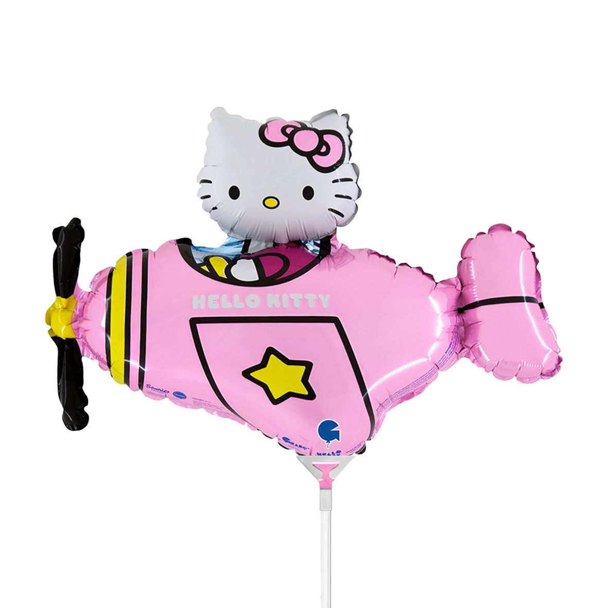 10 Miniballoons Airfilled - Hello Kitty Airplane Pink (Unverpackt)