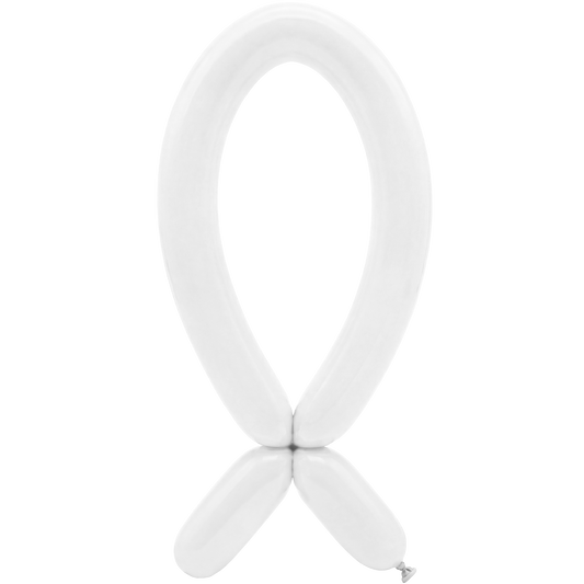 50 Modelling Balloons - Nozzle up - 5x152cm -  White