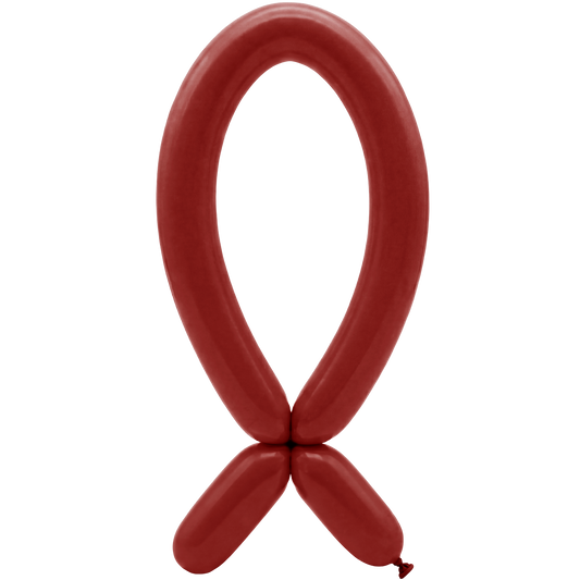 50 Modelling Balloons - Nozzle up - 5x152cm -  Imperial Red