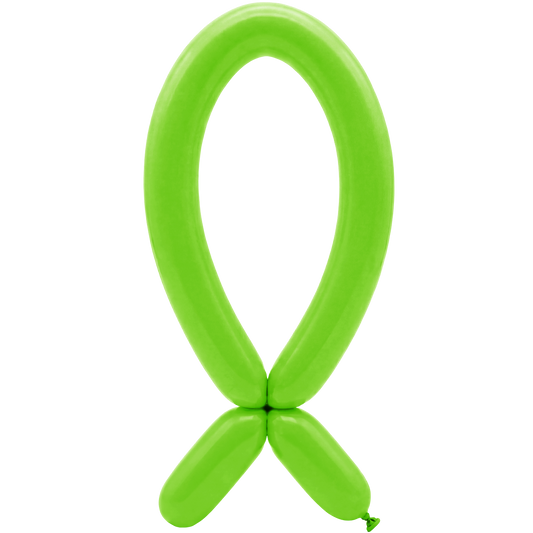 50 Modelling Balloons - Nozzle up - 5x152cm -  Lime Green