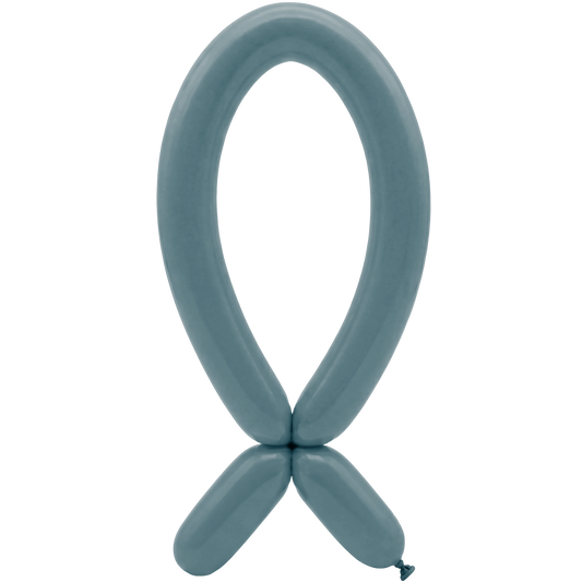 50 Modelling Balloons - Nozzle up - 5x152cm -  Pastel Dusk Blue
