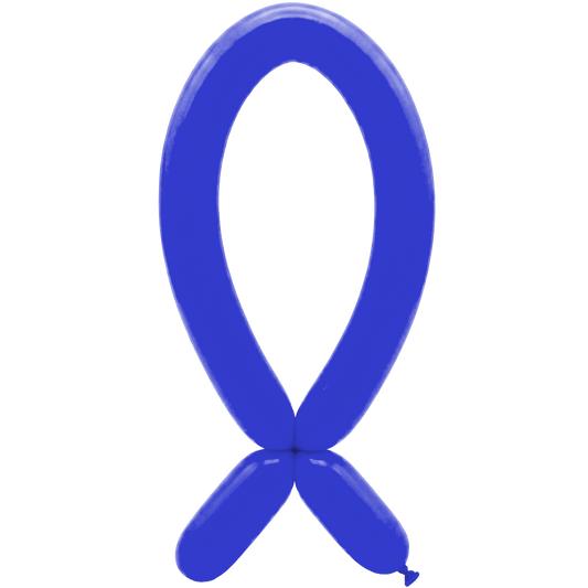 50 Modelling Balloons - Nozzle up - 5x152cm -  Neon Blue