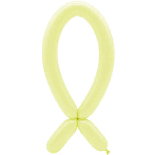 50 Modelling Balloons - Nozzle up - 5x152cm -  Pastel Matte Yellow