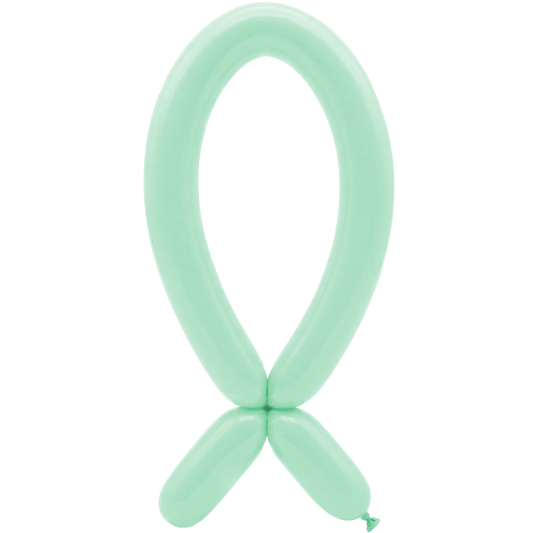 50 Modelling Balloons - Nozzle up - 5x152cm -  Pastel Matte Green