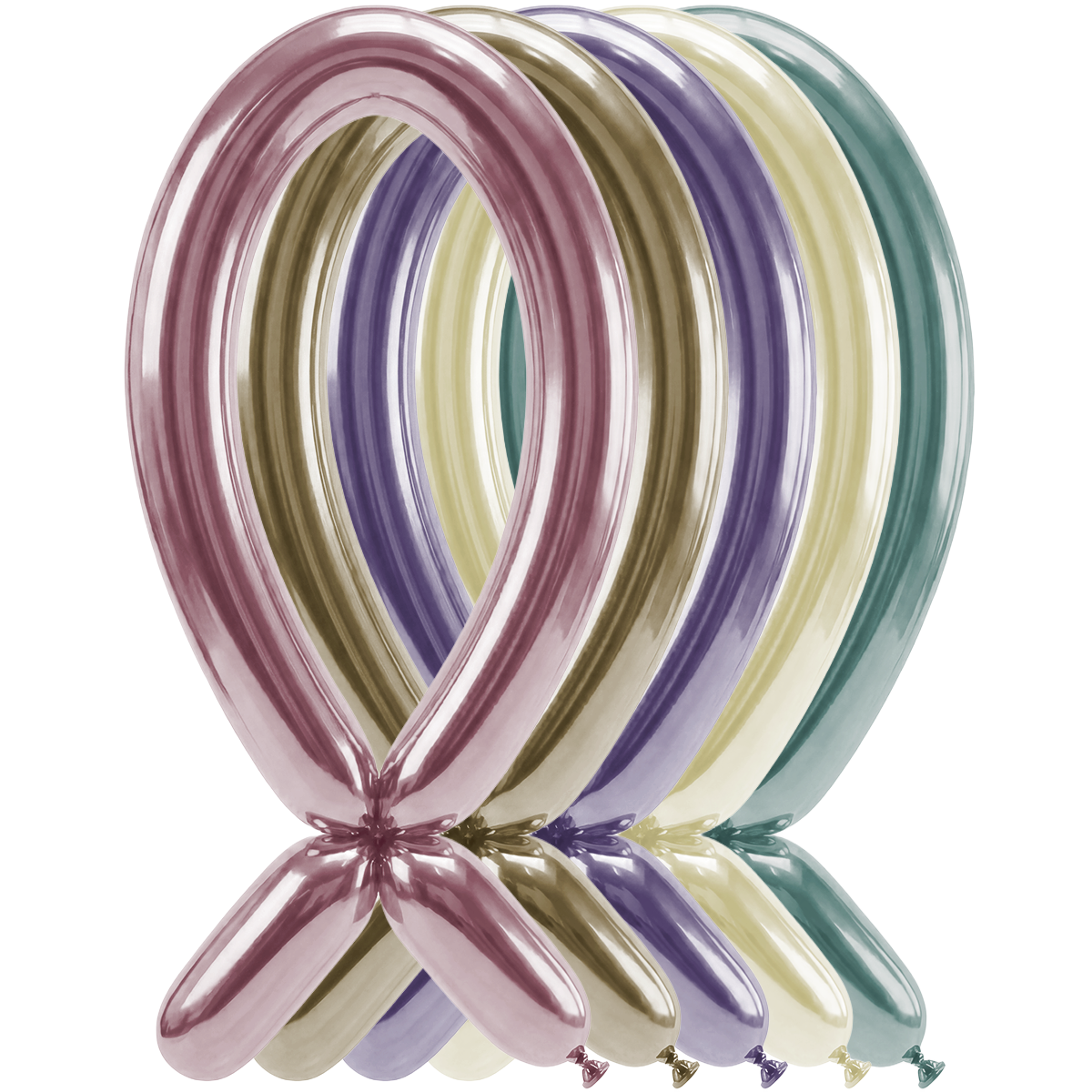 50 Modelling Balloons - Nozzle up - 5x152cm -  Silk Assortment