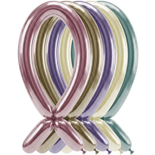 50 Modelling Balloons - Nozzle up - 5x152cm -  Silk Assortment