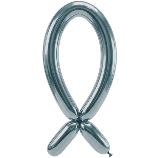 50 Modelling Balloons - Nozzle up - 5x152cm -  Silk Arctic Blue