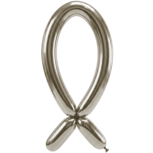 50 Modelling Balloons - Nozzle up - 5x152cm -  Silk Cream Pearl