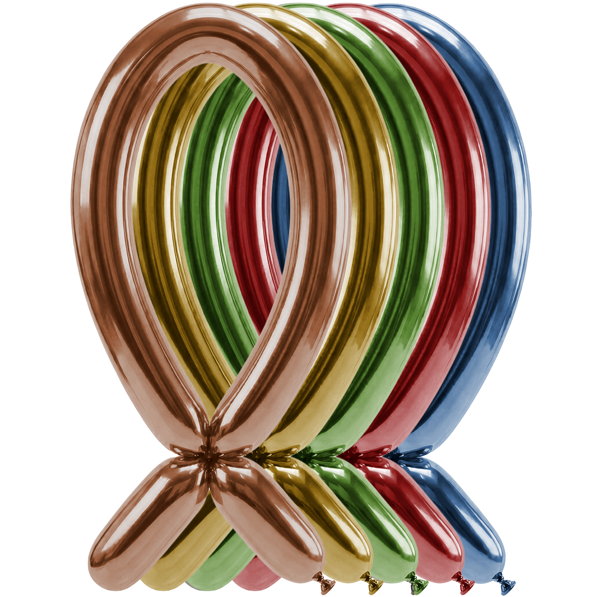 50 Modelling Balloons - Nozzle up - 5x152cm -  Reflex Assortment