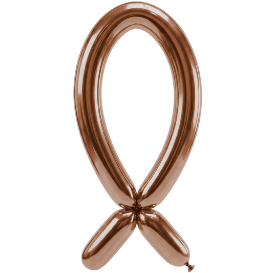 50 Modelling Balloons - Nozzle up - 5x152cm -  Reflex Rose Gold