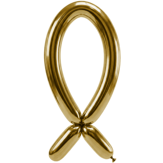 50 Modelling Balloons - Nozzle up - 5x152cm -  Reflex Gold