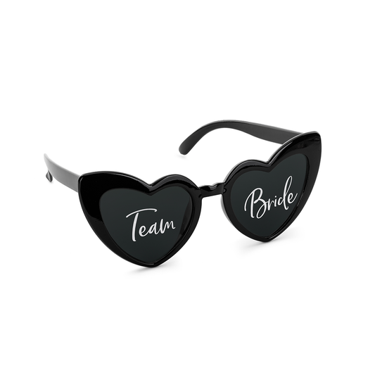 1 Paar - Herzförmige Brille - Team Bride - Schwarz