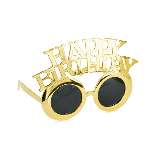 1 Paar - Brille Happy Birthday - Kaltgold