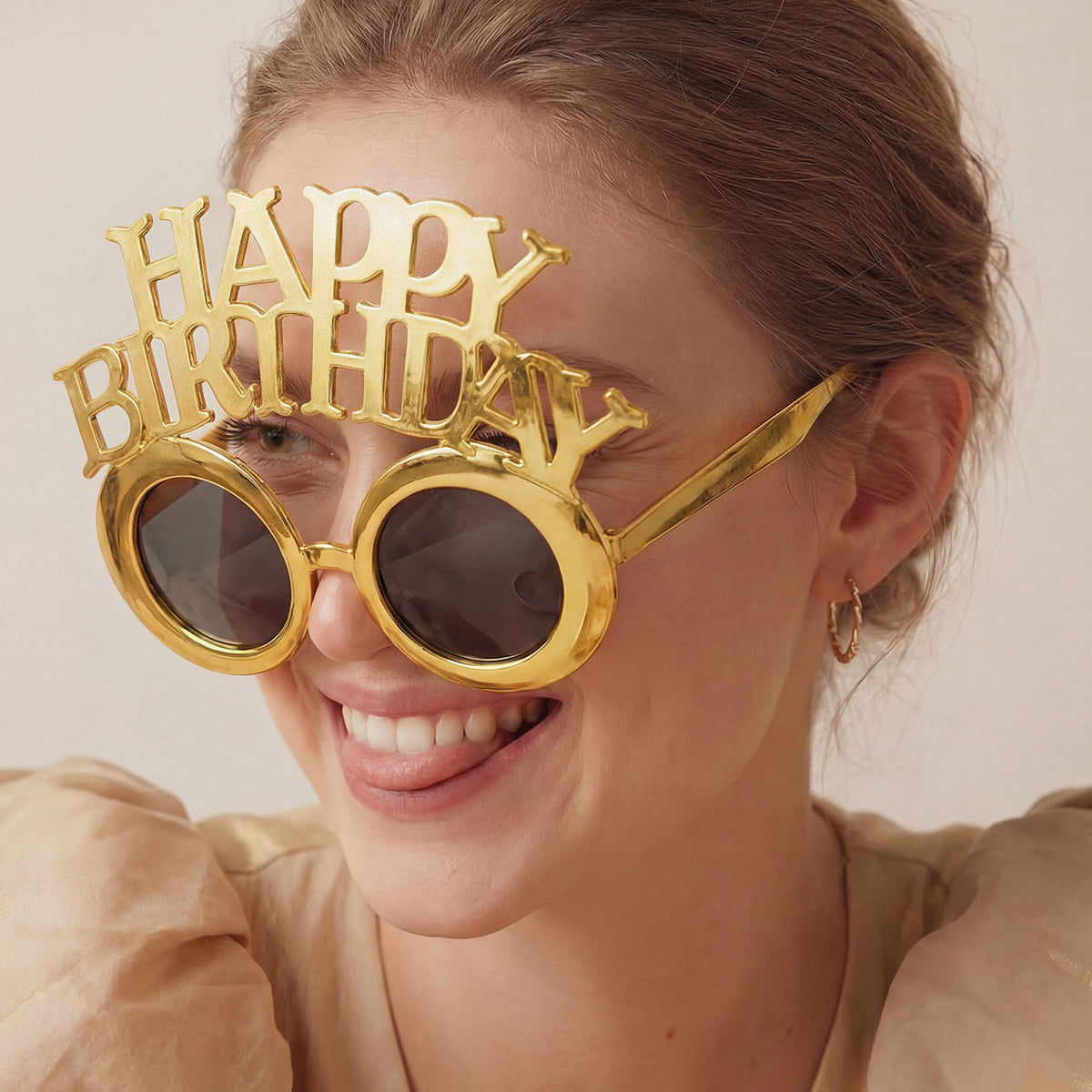 1 Paar - Brille Happy Birthday - Kaltgold