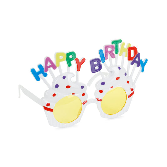 1 Paar - Brille Cupcake Happy Birthday - Weiß