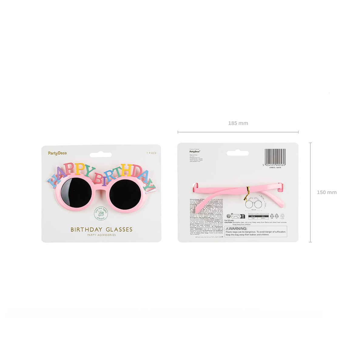1 Paar - Brille Happy Birthday - Rosa