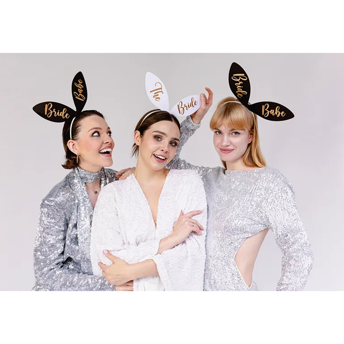 6 Haarreifen - Bride Squad - Schwarz