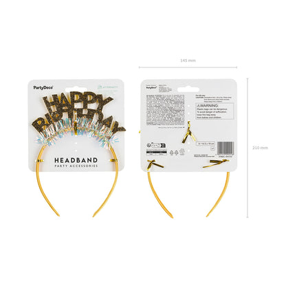 1 Stirnband - Happy Birthday - Gold