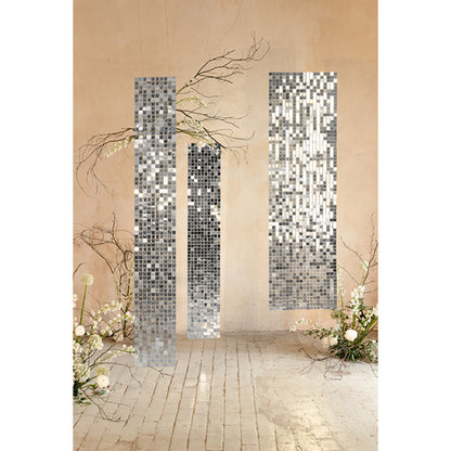 1 Pailetten Hintergrund - 30x30cm - Silver