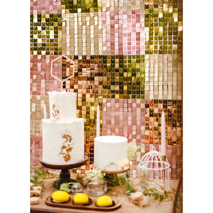 1 Pailetten Hintergrund - 30x30cm - rose Gold