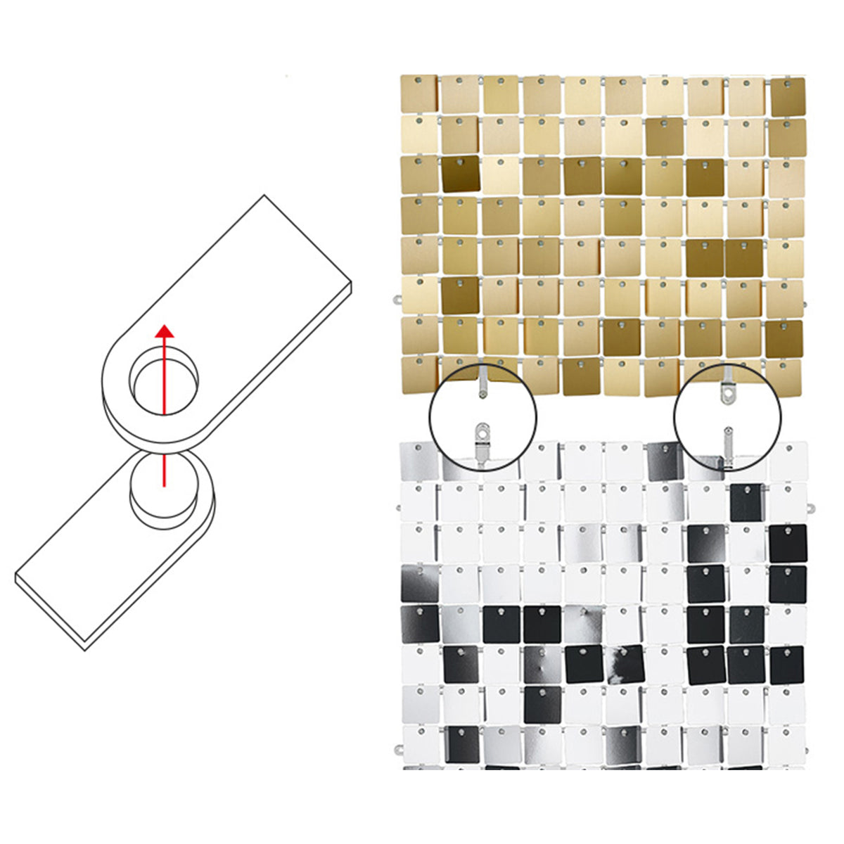 1 Pailetten Hintergrund - 30x30cm - Türkis