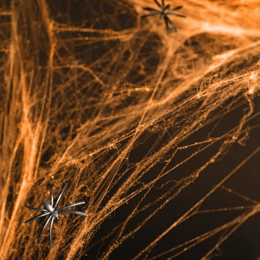 1 Halloween Spinnennetz - Orange