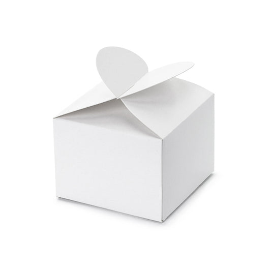 10 Geschenkschachteln - Herz Weiß