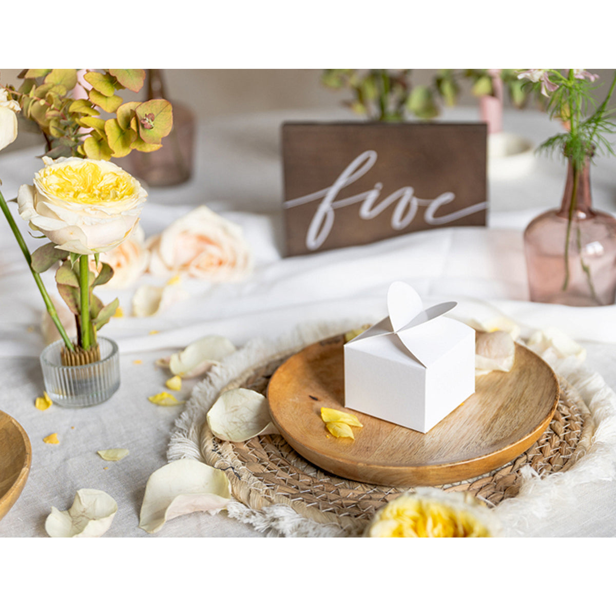 10 Geschenkschachteln - Herz Weiß
