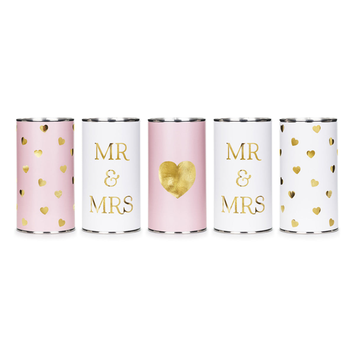 5 Hochzeitsdosen mit Schnur - Mr & Mrs