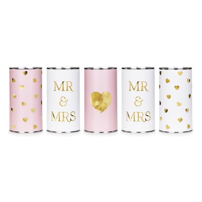 5 Hochzeitsdosen mit Schnur - Mr & Mrs