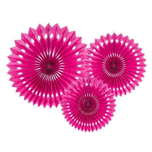 3 Dekorosetten - Dunkelrosa