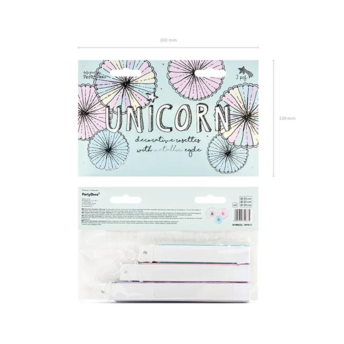 3 Dekorosetten - Unicorn