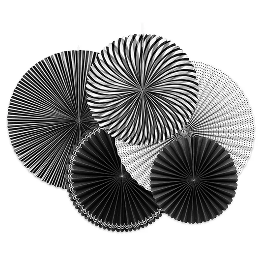 5 Dekorosetten -  Black&White - Mix